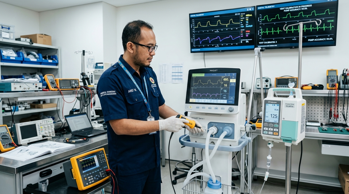 Teknisi Elektromedis Kalibrasi Ventilator Rumah Sakit